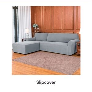 NEW Grey L-Shaped Slipcover (2pc set)